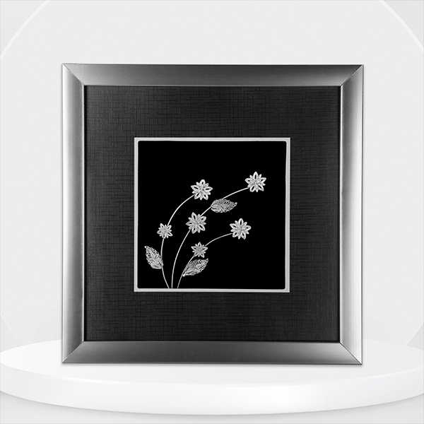 گل نقره کادویی (تابلو شاخه گل نقره جدیدترین 1403-2024) | نقره لیونا - گل نقره | باکس طرح گل | نقره 840 عیار | کد 10.490 | قیمت