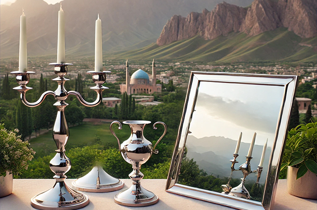 قیمت آینه شمعدان در مازندران و گیلان | خرید آینه شمعدان نقره در لاهیجان، ساری و رشت